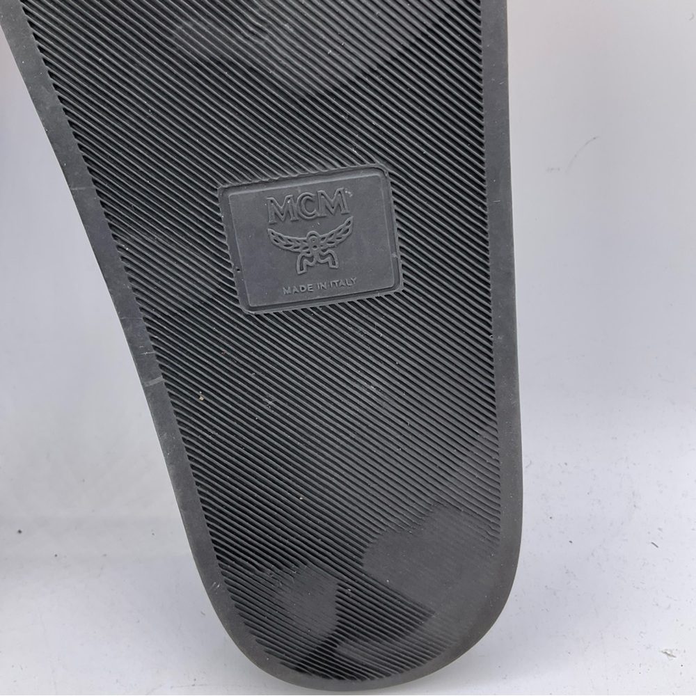 Mcm Munchen M1976 Slides Cognac And Black M9.5 W11.5 - Picture 10 of 15